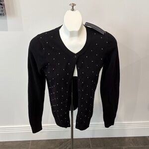 New with tags Tommy Hilfiger Black Cardigan with White Dots